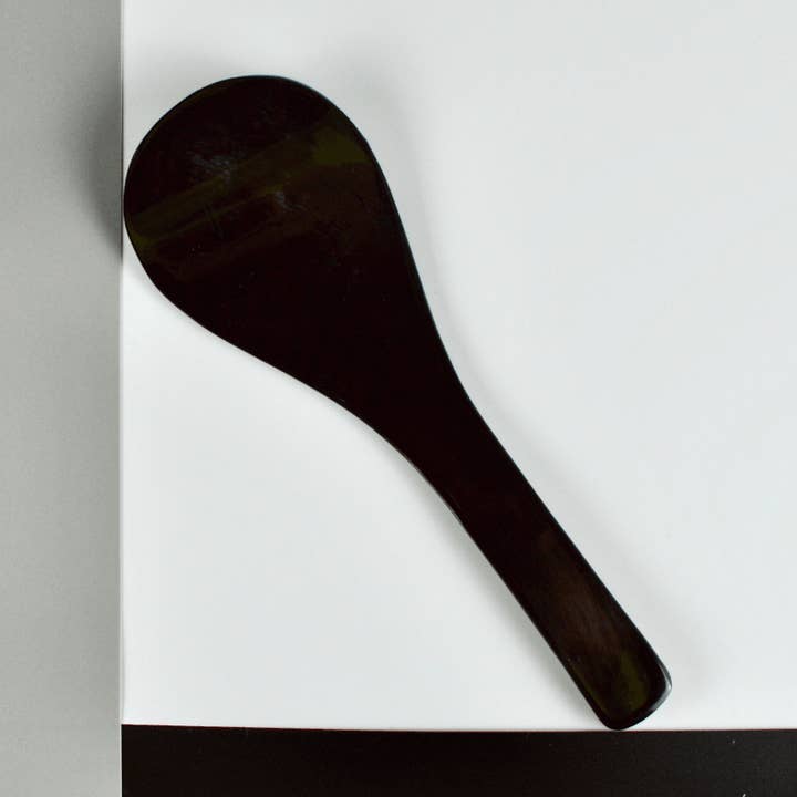 Luala Silk - Wholesale Kitchen Spoon - Buffalo Horn Spoons-Rice Scoop Paddle-Black/Blond0