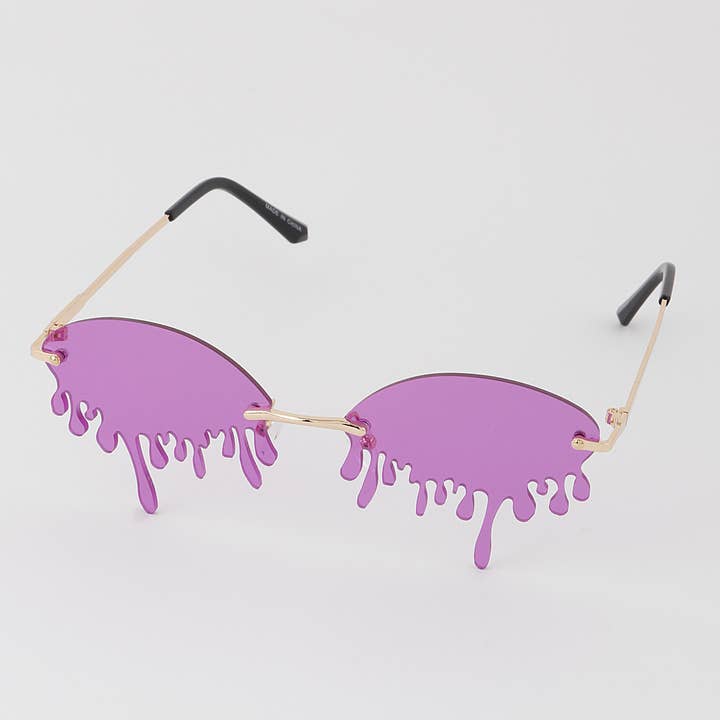 Multicolor Retro Dripping Paint Oval Sunglasses for wholesale on Faire