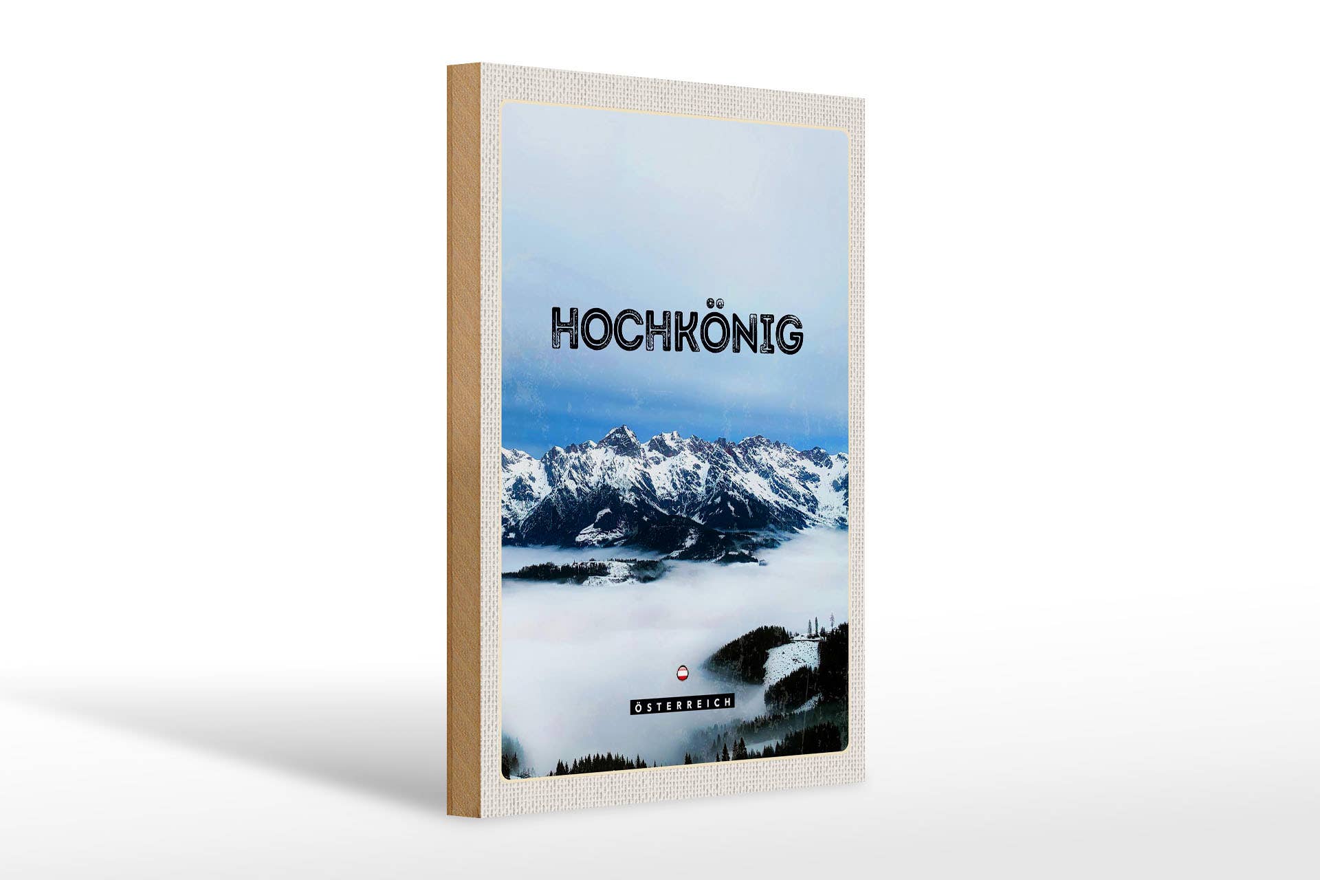 Femer - Wholesale Sign - Travel wooden sign 20x30cm View of Hochkönig Mountains Winter0