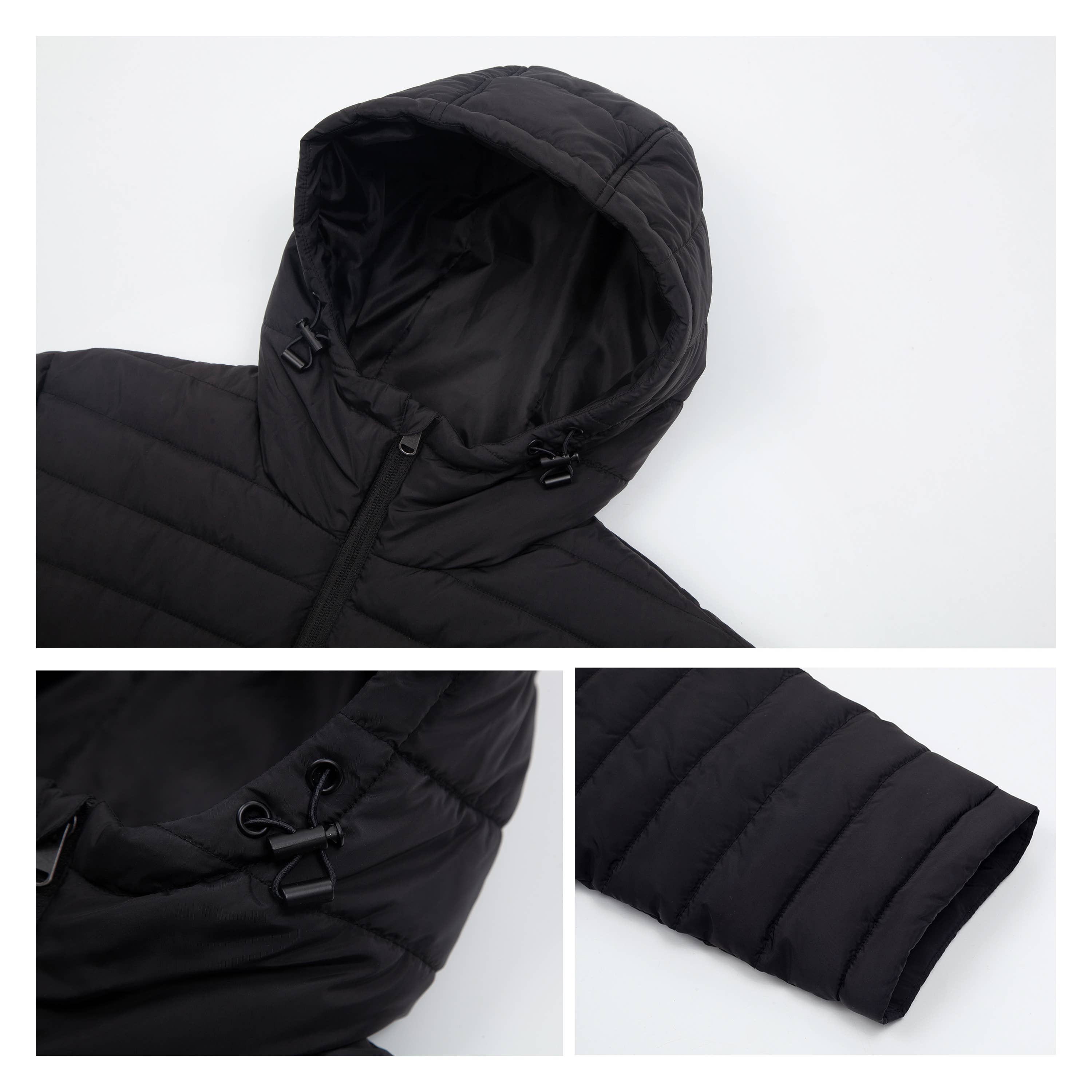 Rokka & Rolla - Wholesale Puffer Jacket - Men's - Men's Midweight Puffer Jacket Hooded Coat9