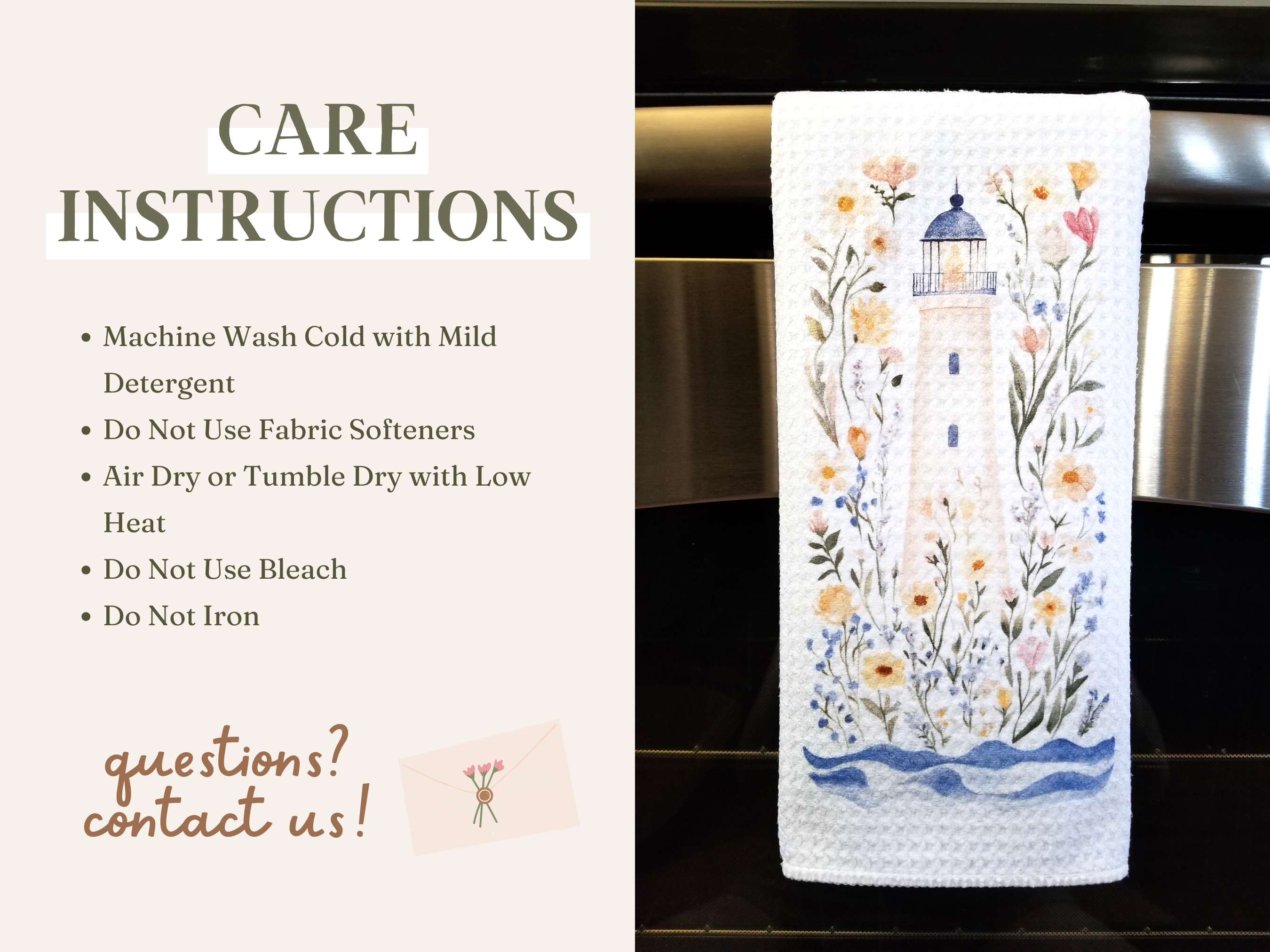 Firefly Paper Studio, LLC - Wholesale Tea Towel - Coastal Lighthouse Tea Towel4