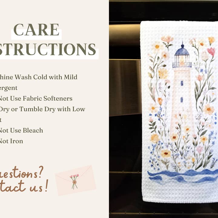 Firefly Paper Studio, LLC - Wholesale Tea Towel - Coastal Lighthouse Tea Towel4