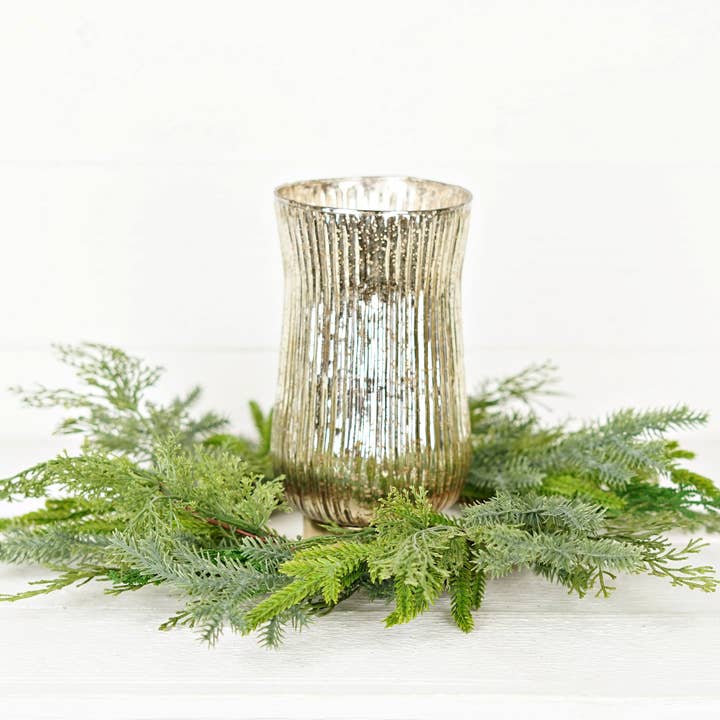 Impressive Enterprises, Inc. - Wholesale Wreath - 510783- 18in(6.5)Wreath-Mix Real Touch Cedar and Norfolk Pin3