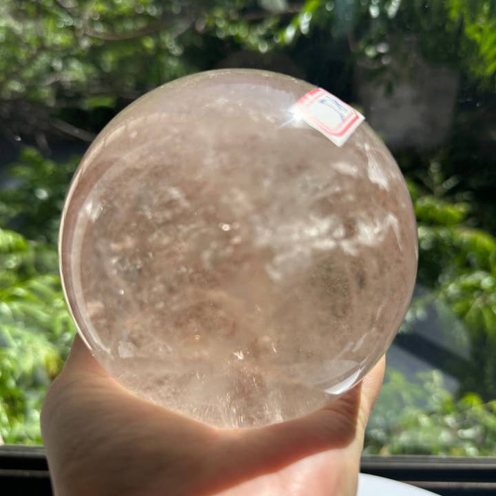 Moon Rituals – wholesale Spiritual stone/crystal – Light Smoky Quartz Sphere with Rainbow | Large Grounding Crystal Ball, christmas crystal gift #56
