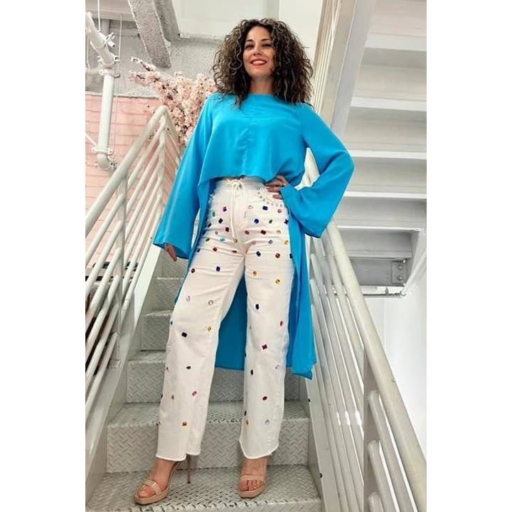 Majestic Bell Long Tail Maxi Blouse for wholesale by Black Pearl Clothing