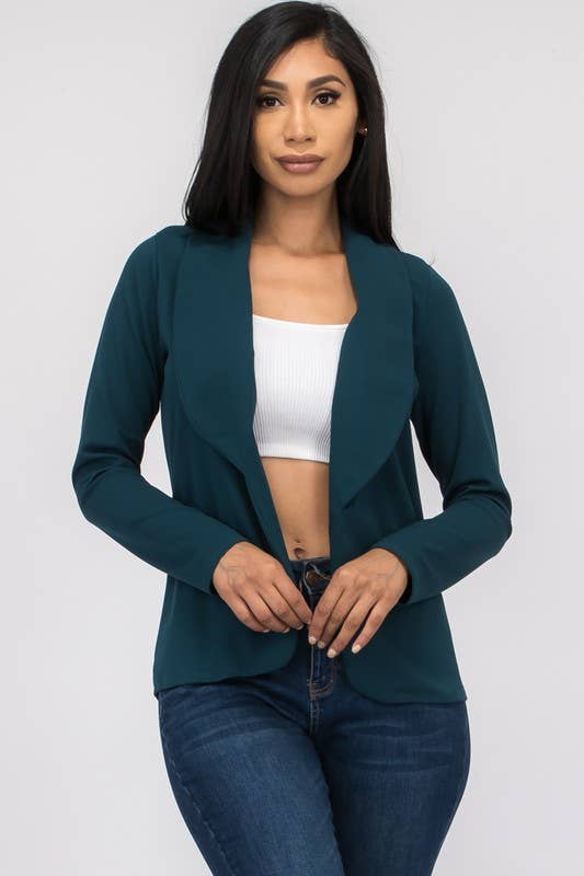 Lemon Tree - Wholesale Blazer - Women's - TECHNO CREPE MATERIAL SOLID HIGH STRETCH STRAIGHT SLEEVE6