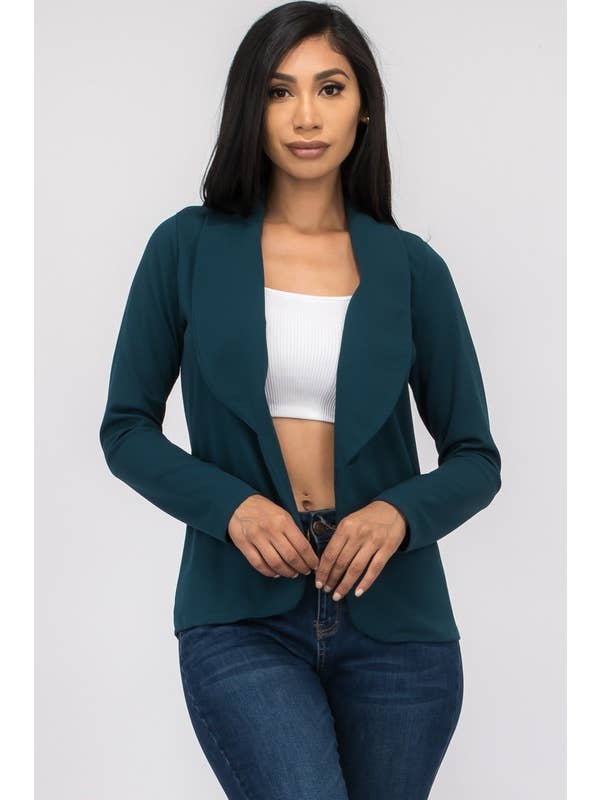 Lemon Tree - Wholesale Blazer - Women's - TECHNO CREPE MATERIAL SOLID HIGH STRETCH STRAIGHT SLEEVE6