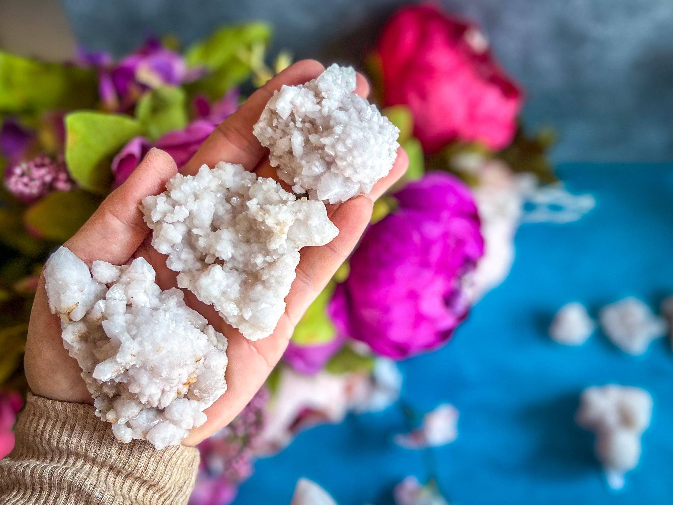 Mandala Gems – Engroshandel Spirituelle sten og krystaller – Krystalliserede lyserøde kvarts klynger, SJÆLDNE rosenkvarts klynger fra Tata Marokko13