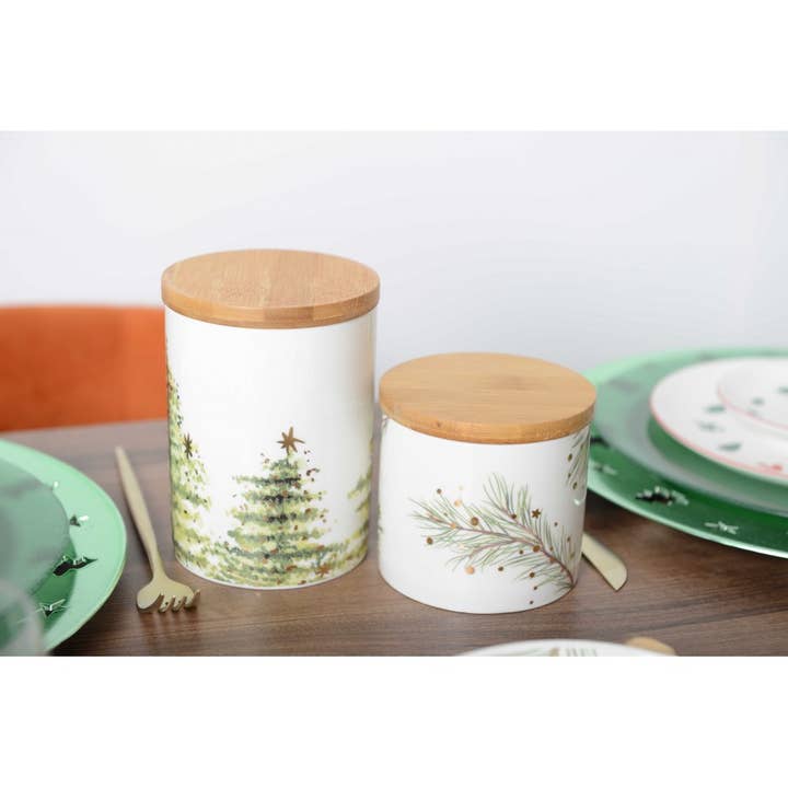 AULICA - Wholesale Canister - Pot with wooden lid 10x10x10.81