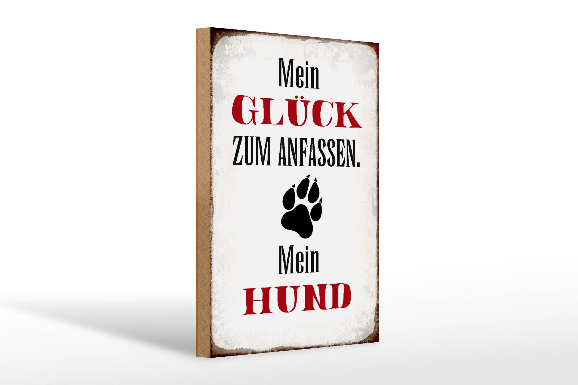 Femer - Wholesale Sign - Wooden sign saying 20x30cm Glück zum trächten mein Hund0