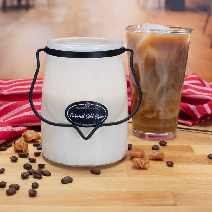 Milkhouse Candle Company - Wholesale Jar/Filled Candle - 22 oz Butter Jar Candle: Caramel Cold Brew
