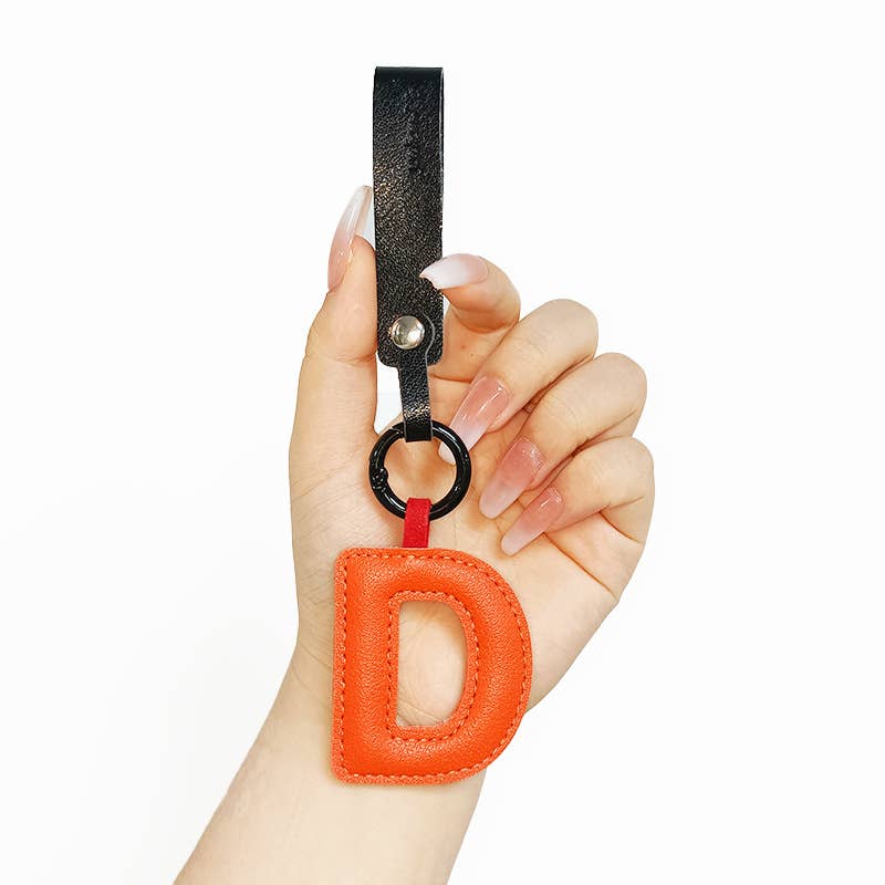 wandf – wholesale Purse/Bag Accessory - Unisex – Leather Letter Pendant Keychain For Handbag, Purse, Backpack3