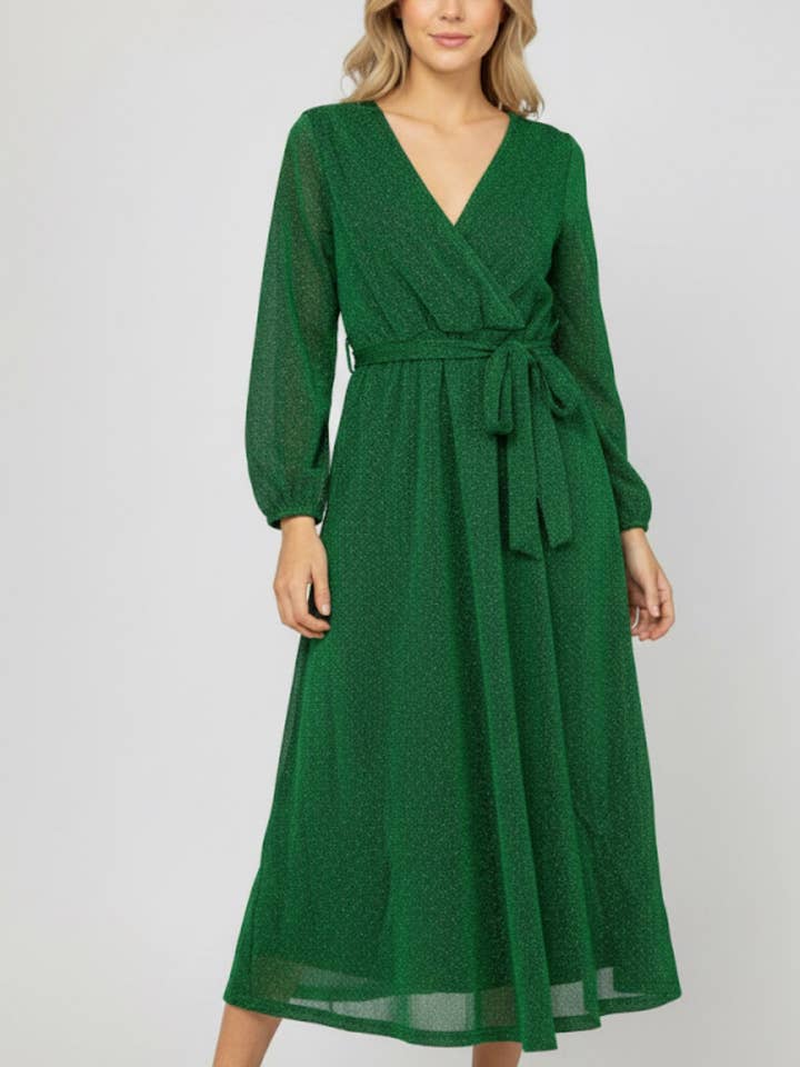 13163-vert Långa klänningar med lurex för fest för wholesale av Lilie Rose