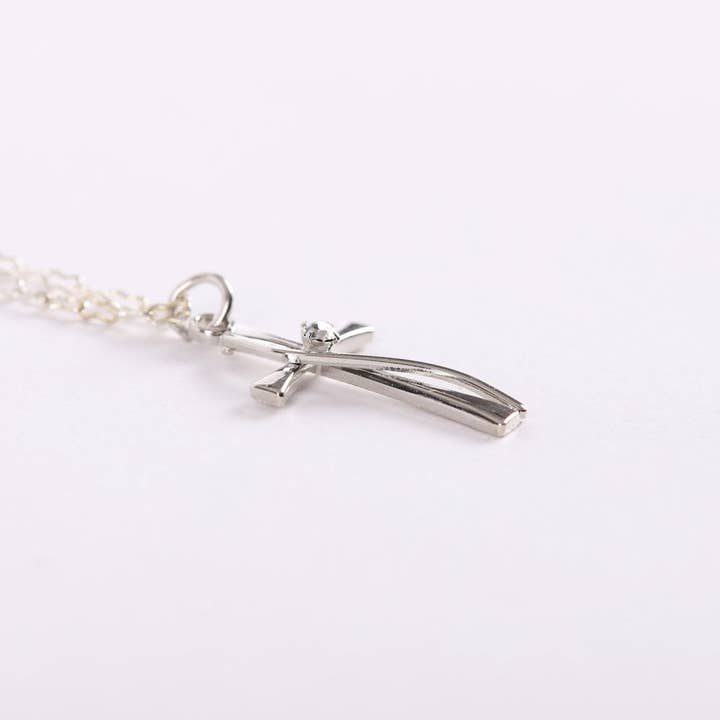 Swanson Christian Products - Wholesale Pendant/Charm Necklace - Necklace Cross W/Cz Sterling Silver 18"