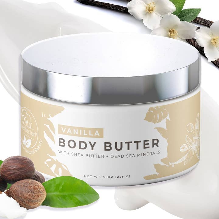 Dead Sea Shea Body Butter 9 oz for wholesale by Natural Elephant