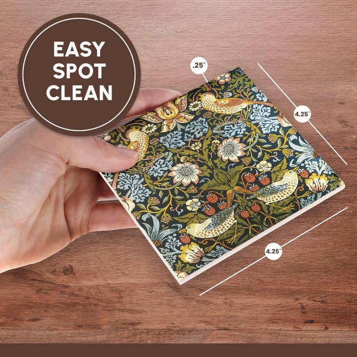 3dRose - Wholesale Coasters - 3dRose, William Morris Strawberry Thief Pattern, Coaster6