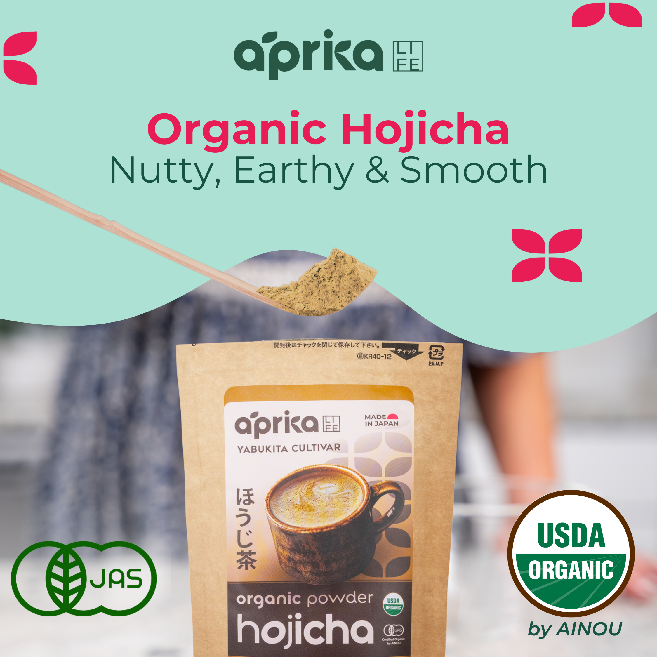 Aprikalife - Wholesale Health/Detox Tea - Organic Japanese Hojicha Roasted Green Tea Powder,100g/3.5oz1