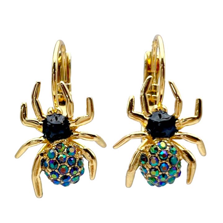 Ritzy Couture Spooky Spider Halloween-Ohrringe mit Klappverschluss für den Großhandel von Ritzy Couture by Esme Hecht