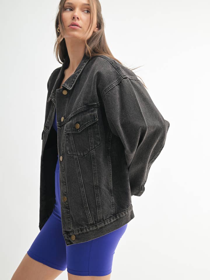 Mono B - Wholesale Denim Jacket - Women's - Boxy-Cut Denim Jacket2