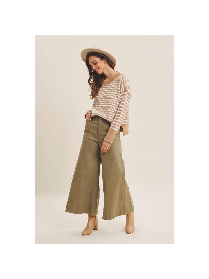 in february - Wholesale Knit Sweater - Women's - RELAXED FIT TEXTURED MIX STRIPE CREWNECK SWEATER28