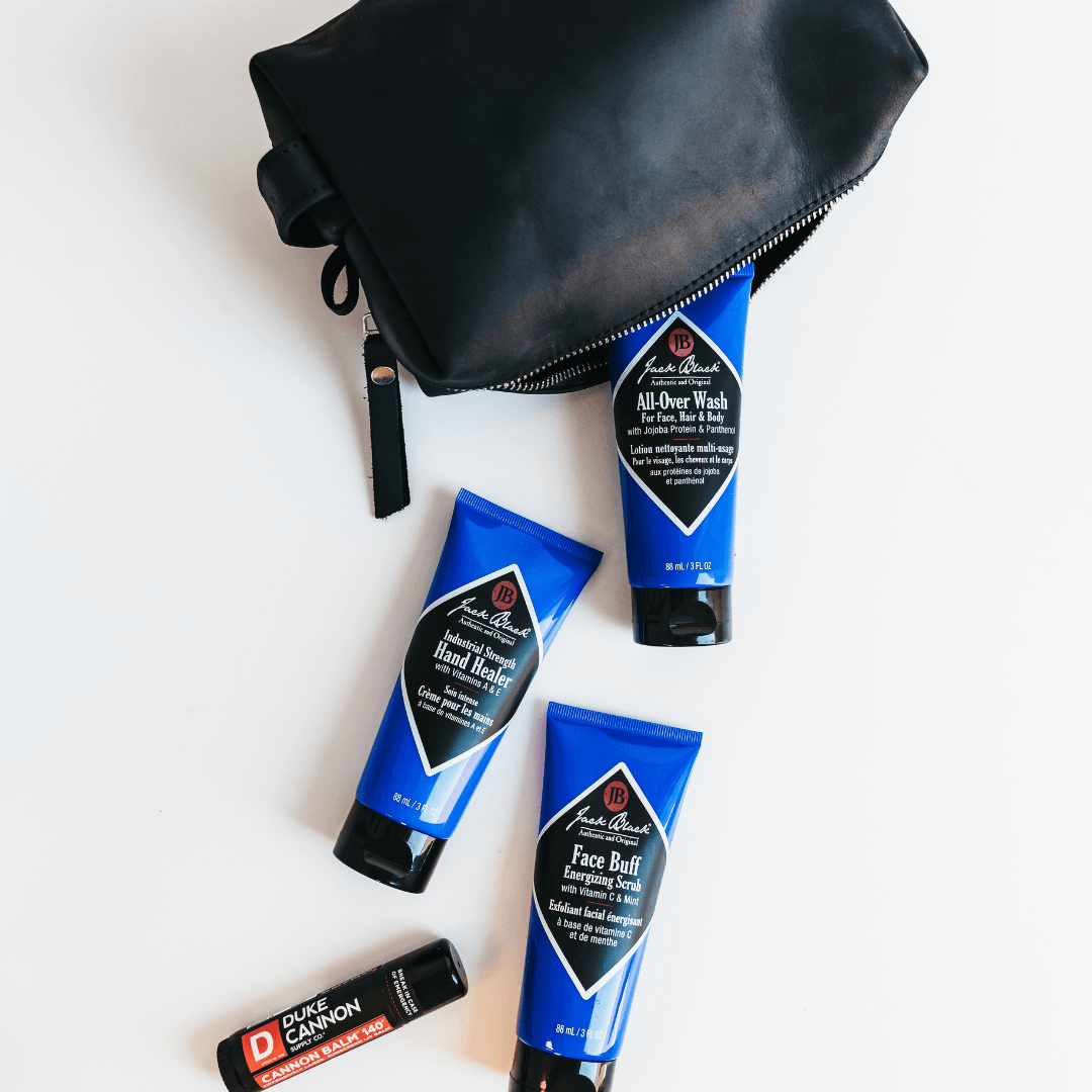 Giften Market - Wholesale Toiletry Bag - Men's - Handcrafted Men's Leather Dopp Kit - Black - Gifts for Him2