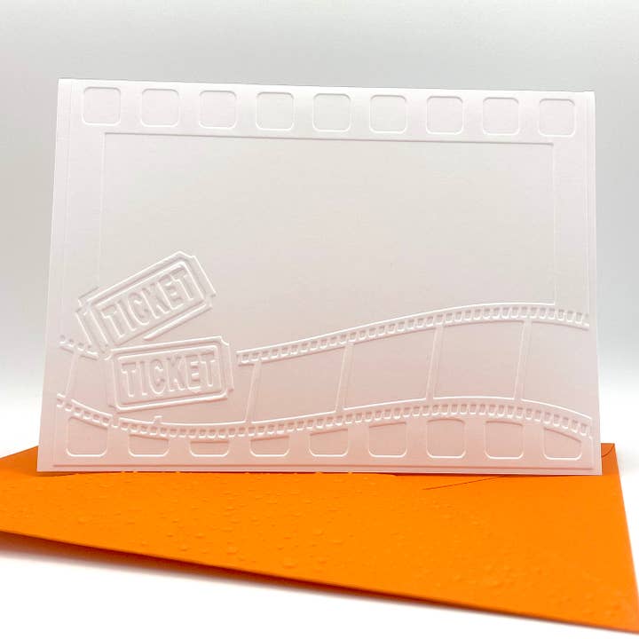 Movie Tickets Embossed Notecards - Pack of 6 for wholesale by Looks Inviting