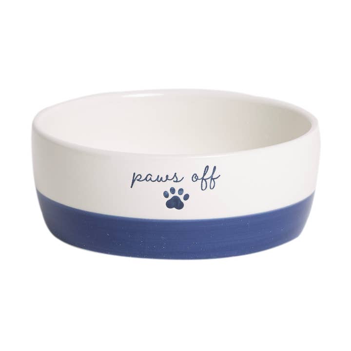 Paw Off Cat Bowl, Navy - Water or Food Pet Dish, Small for wholesale by Pearhead