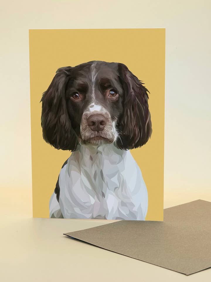 Springer Spaniel A6 Greeting Cards for wholesale by That’s Nacho Doodles