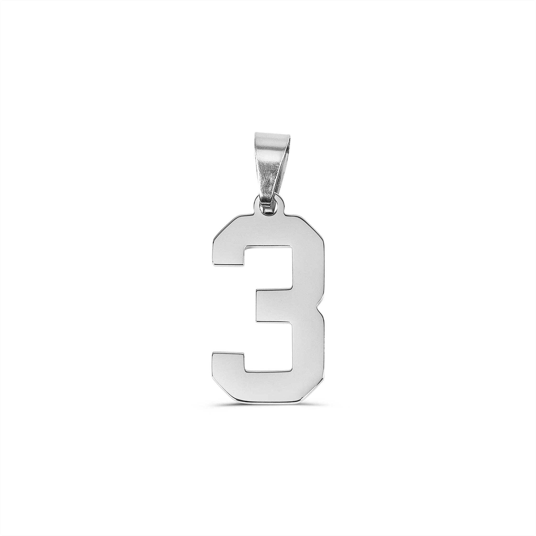 WJW - Wholesale Individual Charm/Pendant - Stainless Steel Sport Number Pendants3