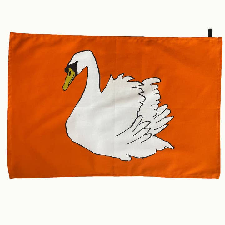 Swan Orange Tea Towel for wholesale by Cluck Cluck!