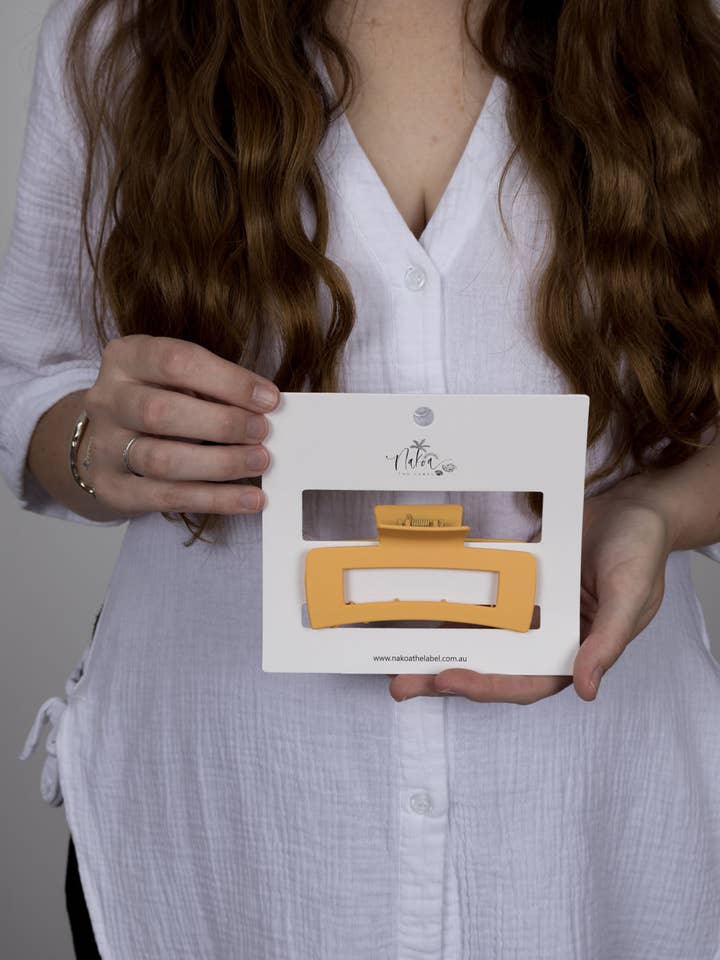 Clip a becco - Rettangolo allungato medio - Ananas per la vendita all'ingrosso da parte di Nakoa The Label