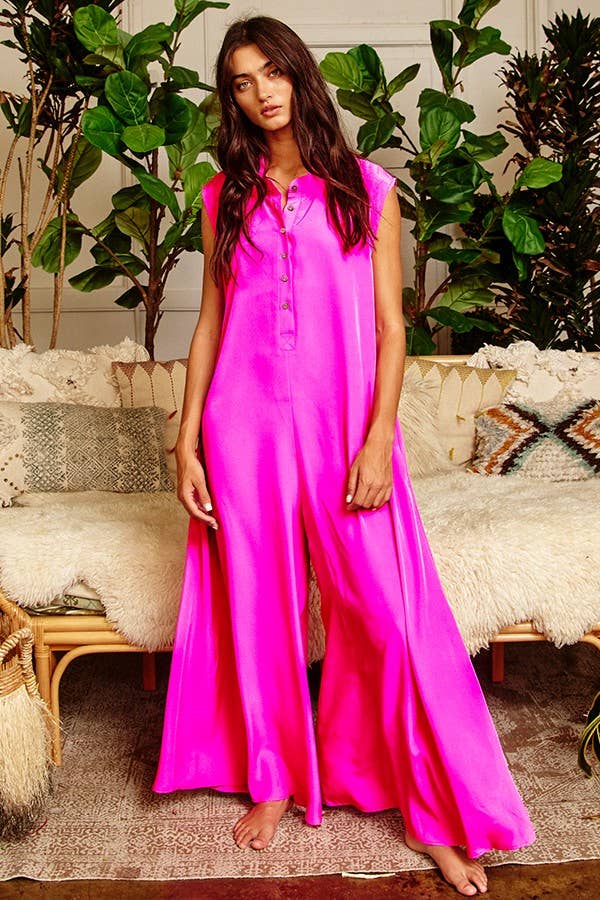 Dark mauve R5120-1R Wide Leg Solid Satin Jumpsuit for wholesale on Faire1