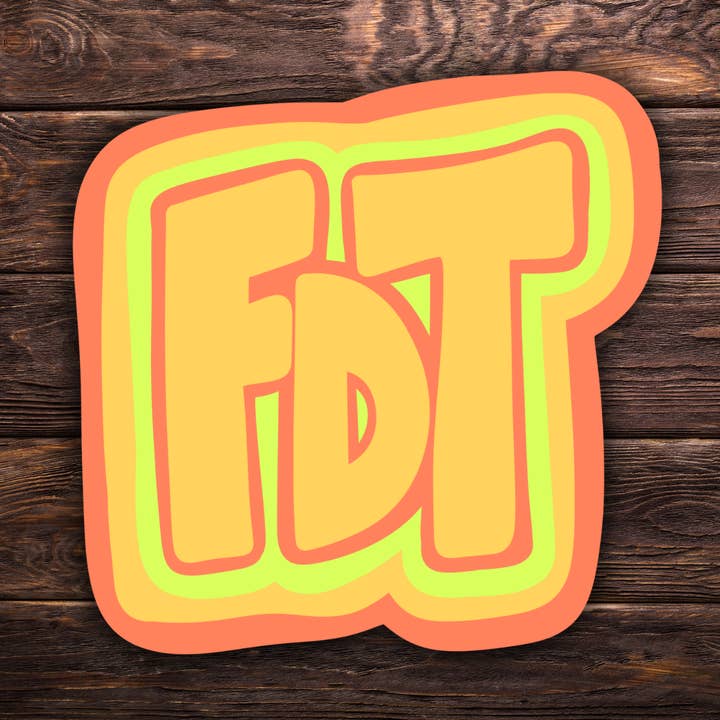 FDT Sticker Gul Version | Anti-Trump Sticker | Retro Sticker | Politisk Vinyl Decal | Vandafvisende | Aktivisme Sticker for engroshandel hos Atomic Cactus Stickers