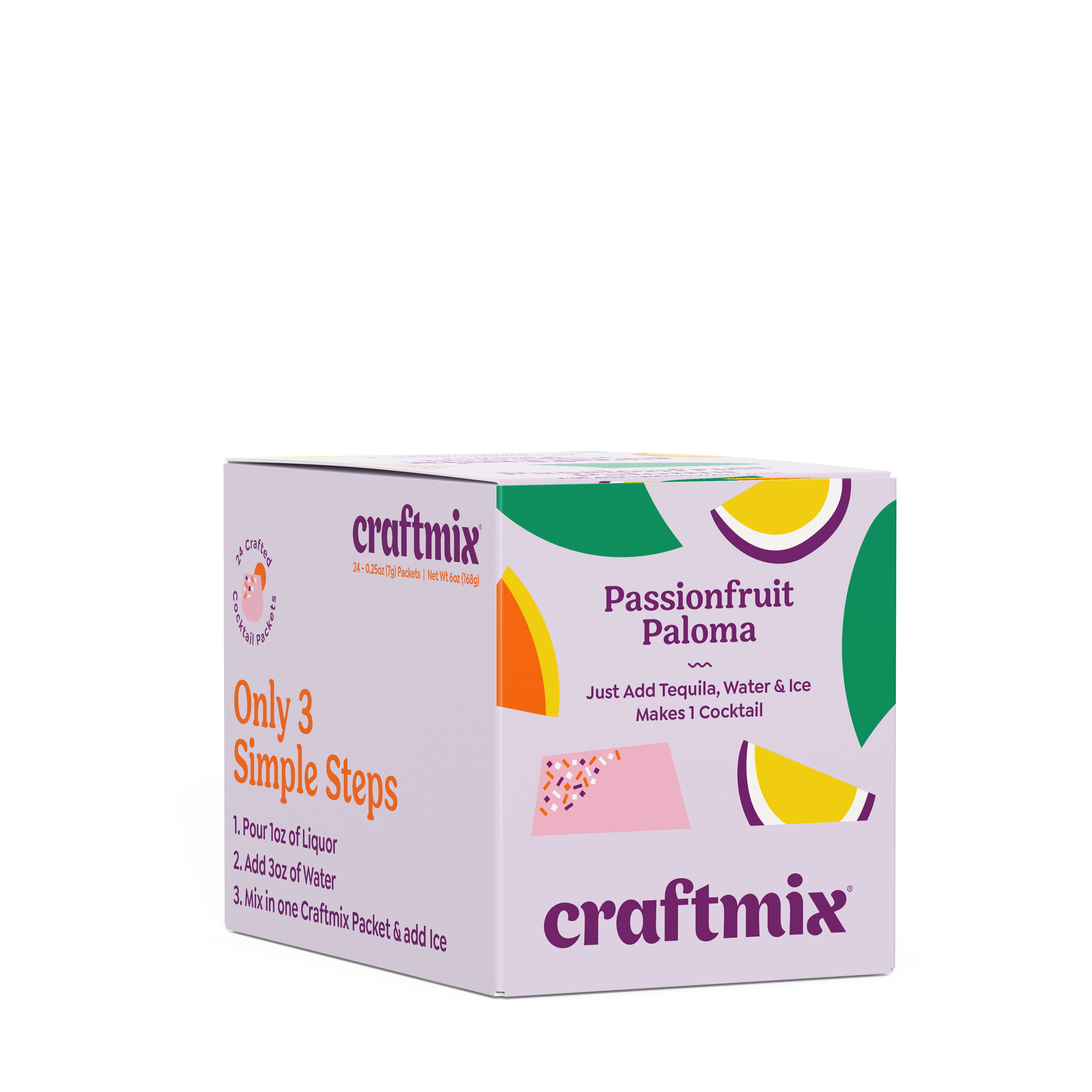 Craftmix - Wholesale Cocktail Mix/Syrup - Passionfruit Paloma Cocktail / Mocktail Mixer - 24ct Caddy9