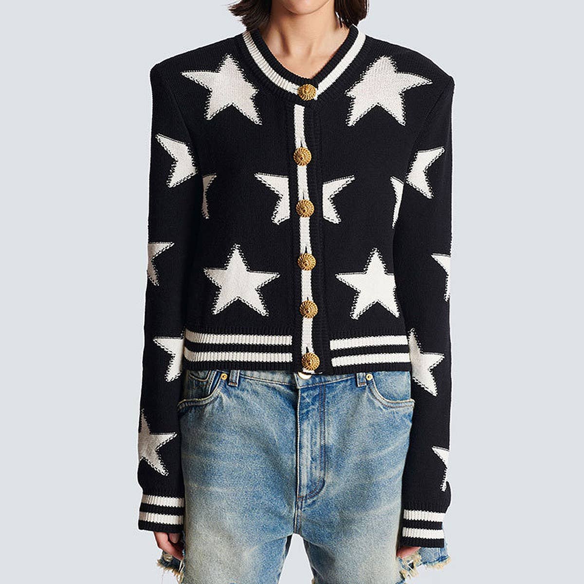 Productseeker - Wholesale Cardigan - Women's - JK029 Chic Star-Pattern Knit Cardigan - Spring/Autumn Top0
