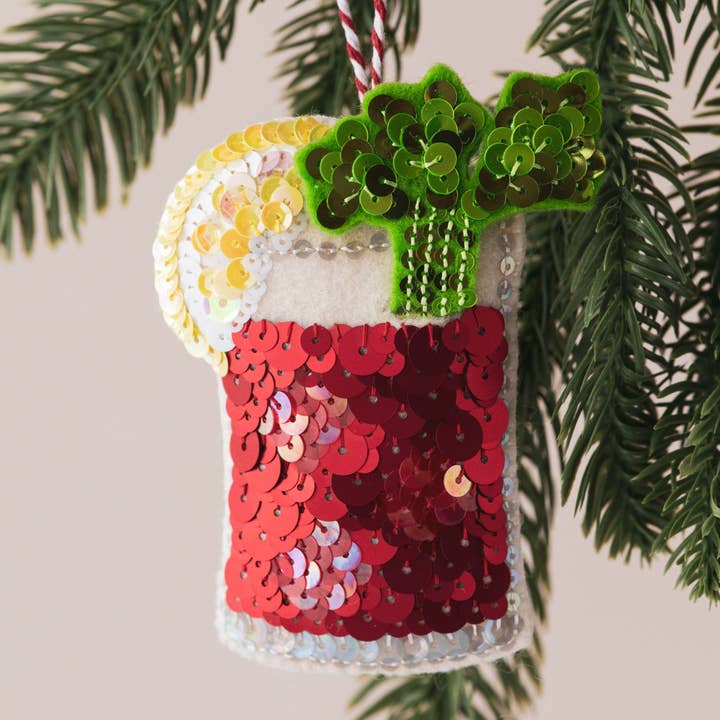 Bloody Mary ornament met pailletten voor wholesale door Kate Gwilliam