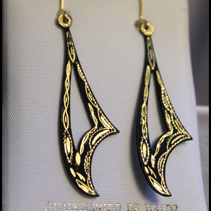 Togashi Damasquinos - Wholesale Dangle Earrings - Earrings Damascene. Earrings Handmade. Earrings Gold.