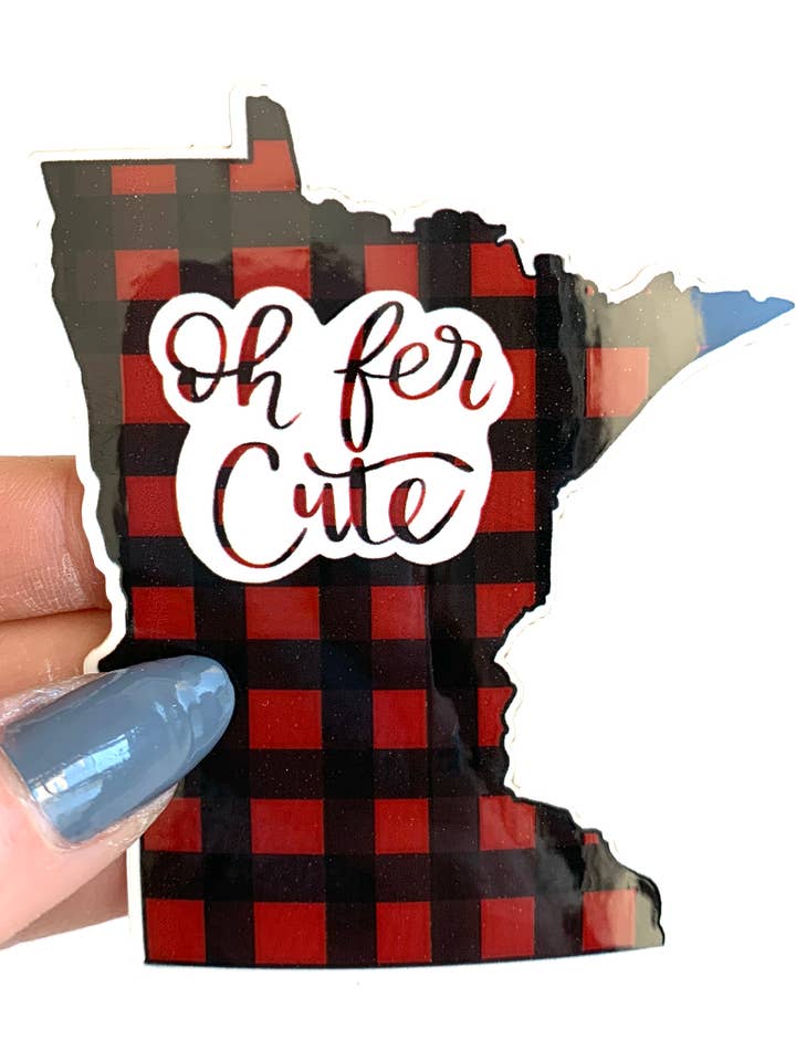Oh Fer Cute MN Sticker for wholesale by Little Rocks Design