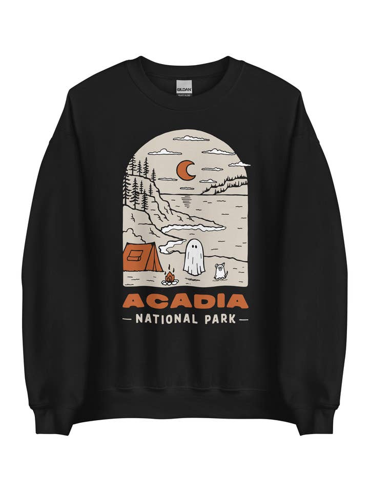 Acadia Spooky National Park Unisex Sweatshirt | BLACK for wholesale by ChasingAMoment