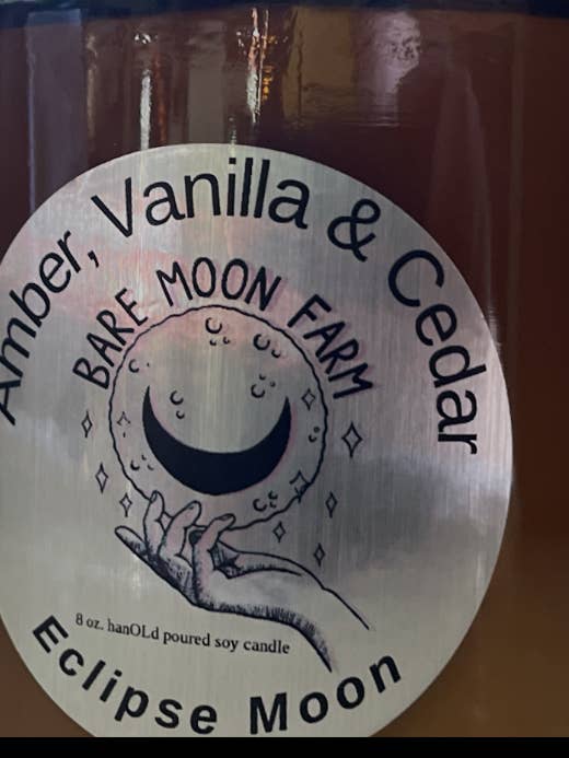 Eclipse Candle: Amber, Vanilla and Cedar for wholesale by Bare Moon Farm