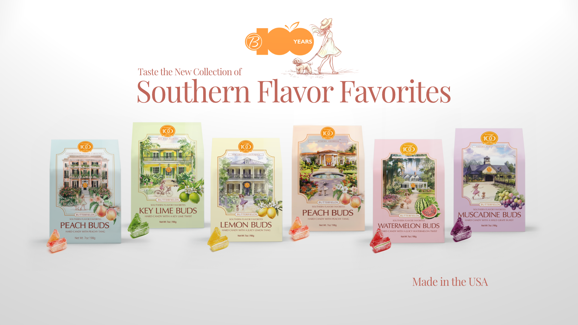 Butterfields Candy - Wholesale Hard Candy - Honeybell Orange Buds 7 oz Heritage Collection2