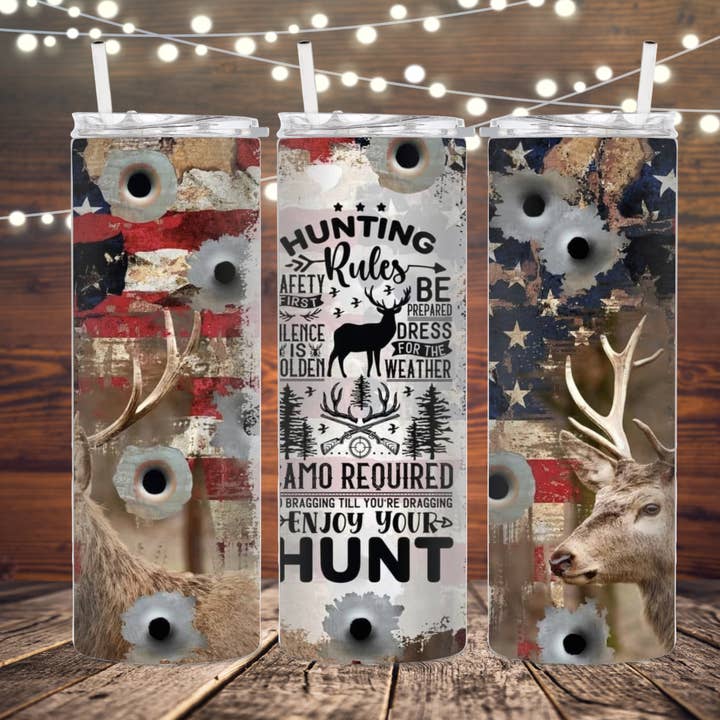 Gobelet à sublimation Hunting Rules pour la vente par K. I. Designs