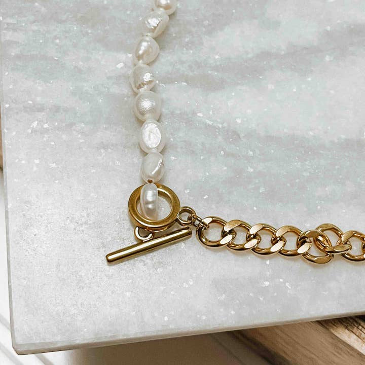 Pretty Simple - Wholesale Link & Chain Necklace - Pearled Chain Necklace *Waterproof