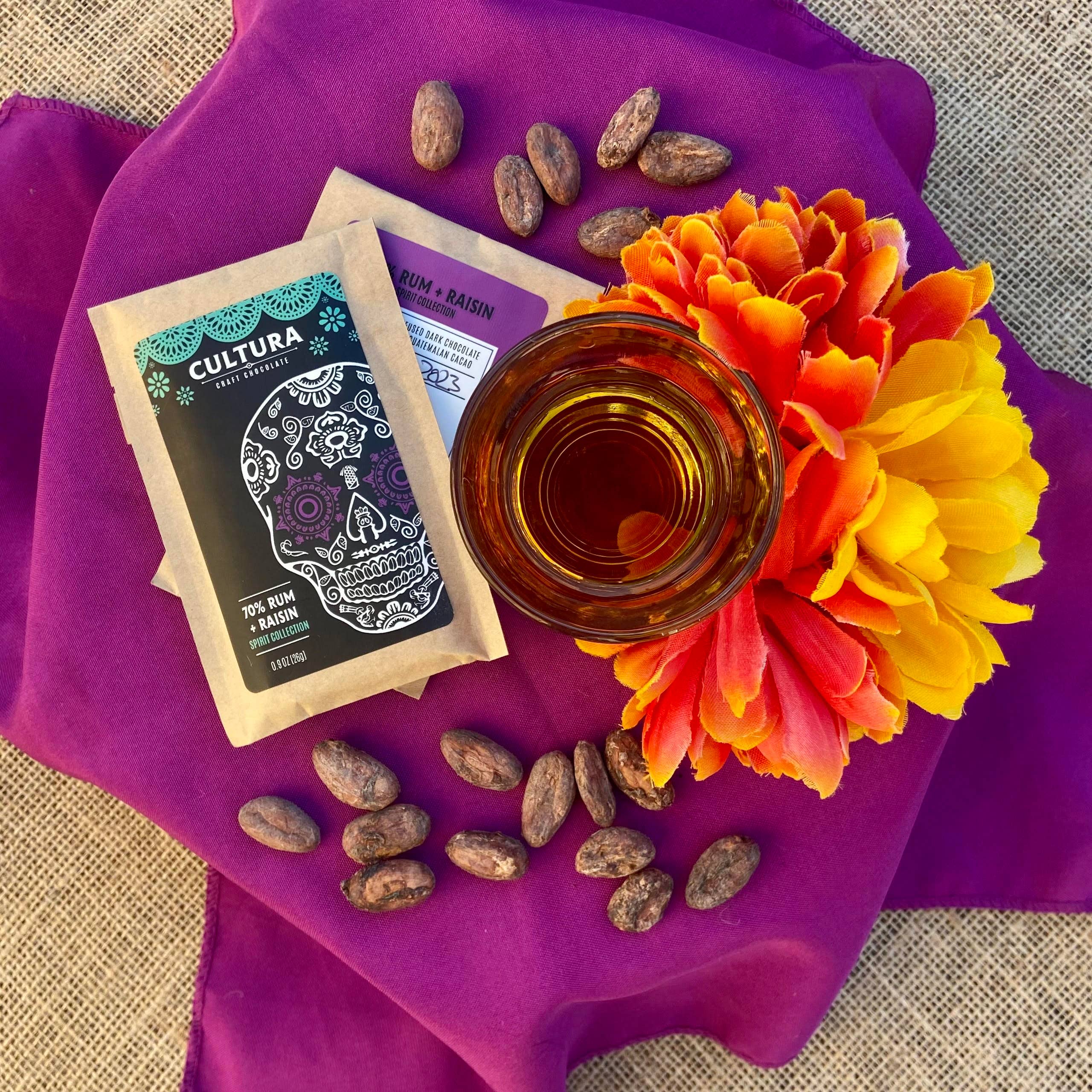 Cultura Chocolate - Wholesale Chocolate Bar - 70% Rum + Raisin Chocolate Bar0