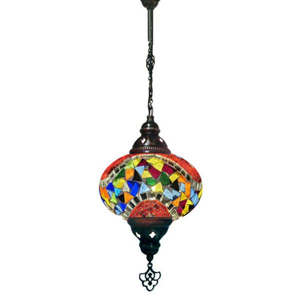 Suspension Lustre Mosaïque - Verre ondulé multicolore pour la vente par Access by Mediterranean Concepts