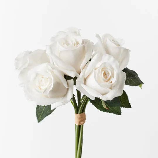 JKF & Co Pty Ltd - Wholesale Artificial Flowers - Real Touch Rose Bouquet Winter White0