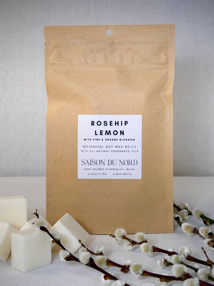 Rosehip Lemon Soy Wax Melts for wholesale by Saison Du Nord Candles