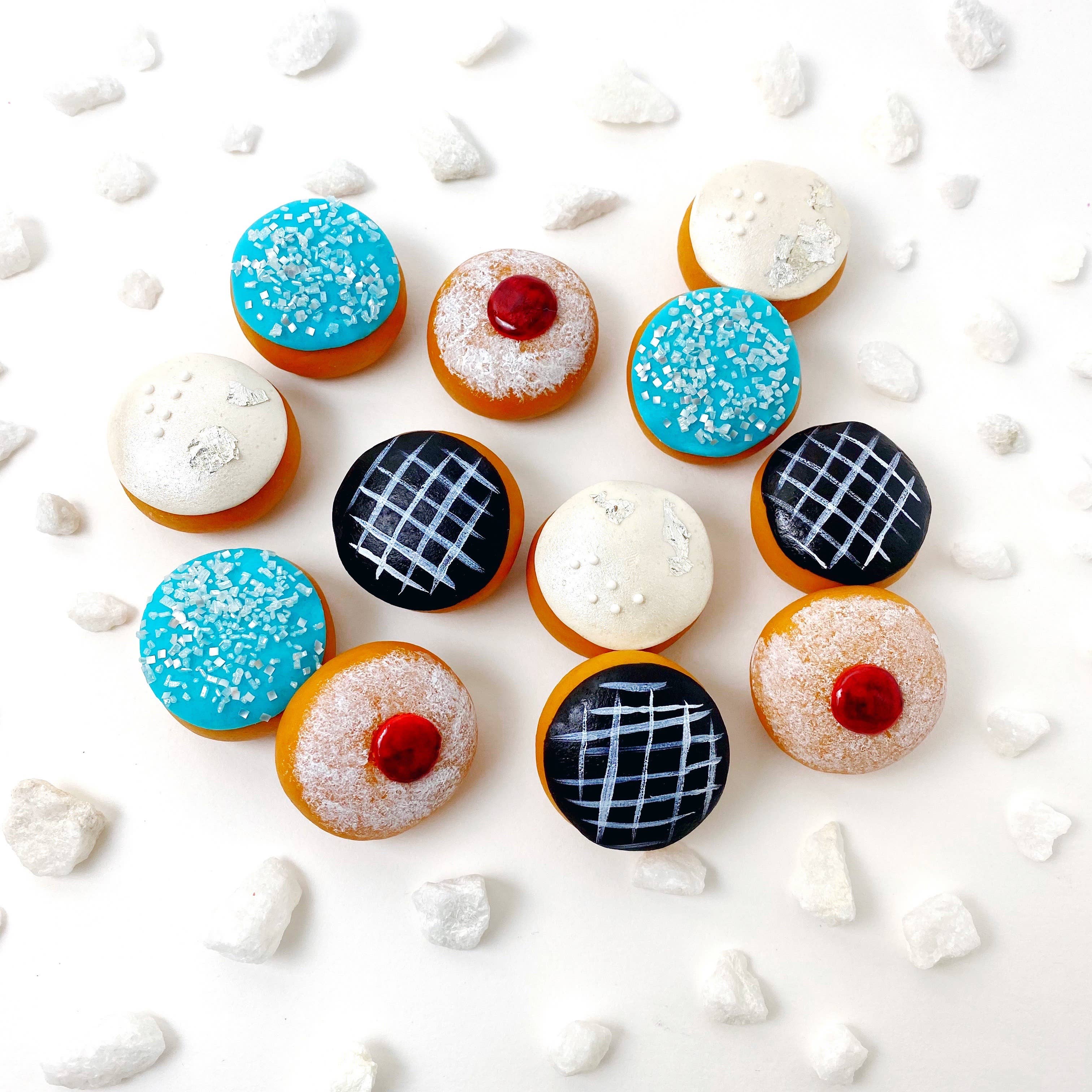 marzipops - Wholesale Cookie - Gourmet Marzipan Hanukkah Mini Sufganiyot Assorted Donuts4