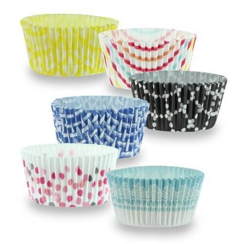 EcoQuality - Wholesale Cupcake/Muffin Liner - Decorative 2" Assorted Baking Cups | 6 Stylish Prints0