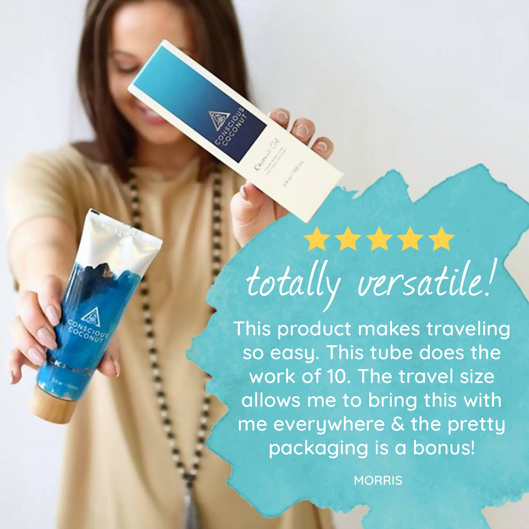 Conscious Coconut - Wholesale Bath/Body Oil - Coconut Oil 3.4 oz Travel-Ready Tube5